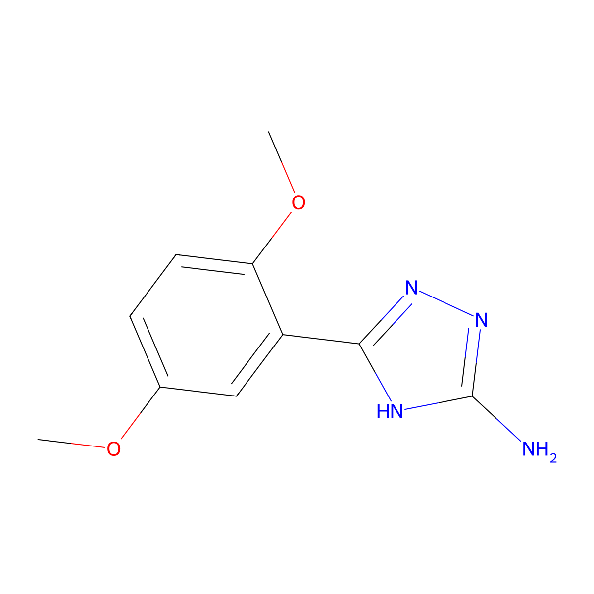 5-(2,5-dimethoxyphenyl)-4H-1,2,4-triazol-3-amine molecular structure, CAS 502685-94-1