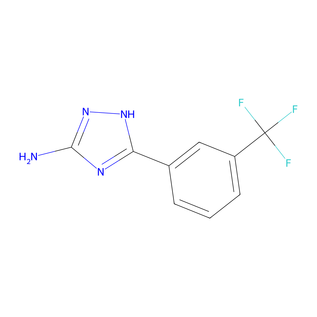 3-[3-(trifluoromethyl)phenyl]-1H-1,2,4-triazol-5-amine molecular structure, CAS 502686-01-3