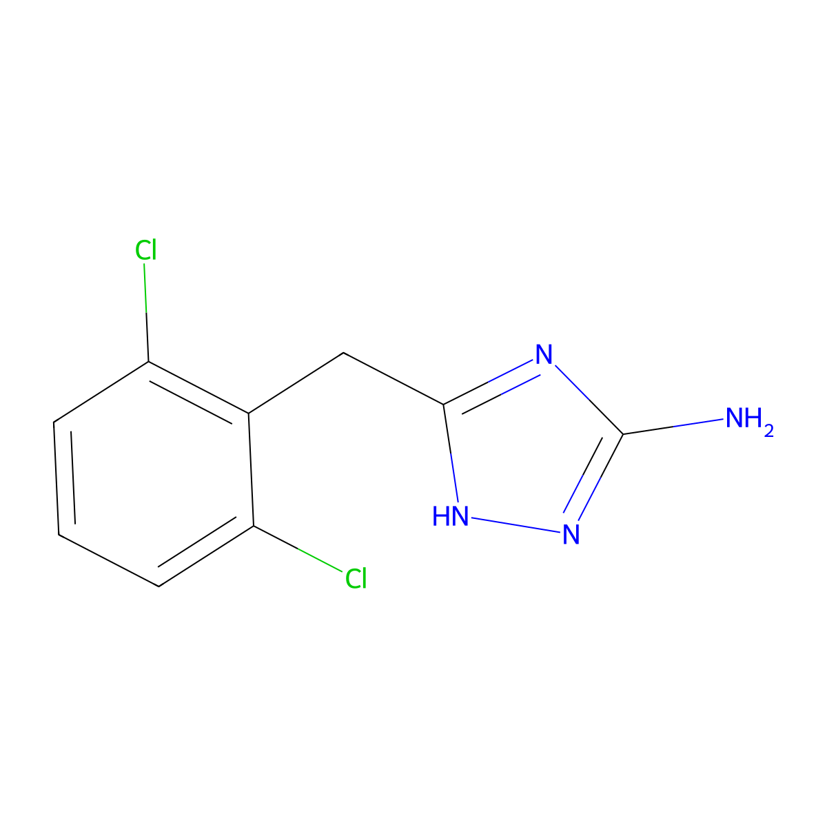 5-[(2,6-dichlorophenyl)methyl]-1H-1,2,4-triazol-3-amine molecular structure, CAS 502686-14-8