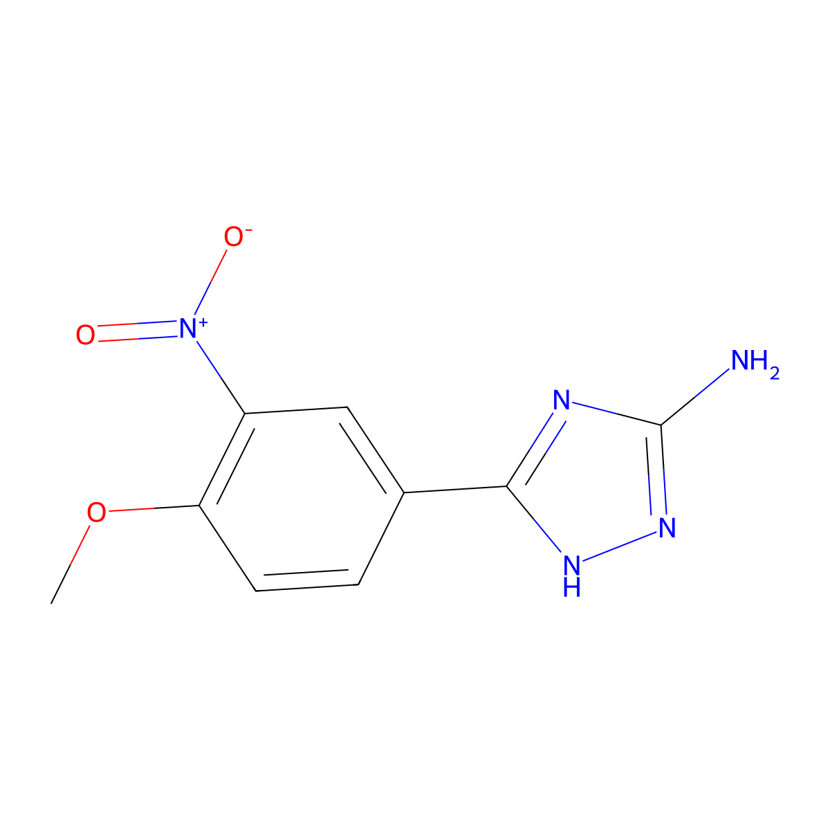 3-(4-methoxy-3-nitrophenyl)-1H-1,2,4-triazol-5-amine molecular structure, CAS 502686-27-3