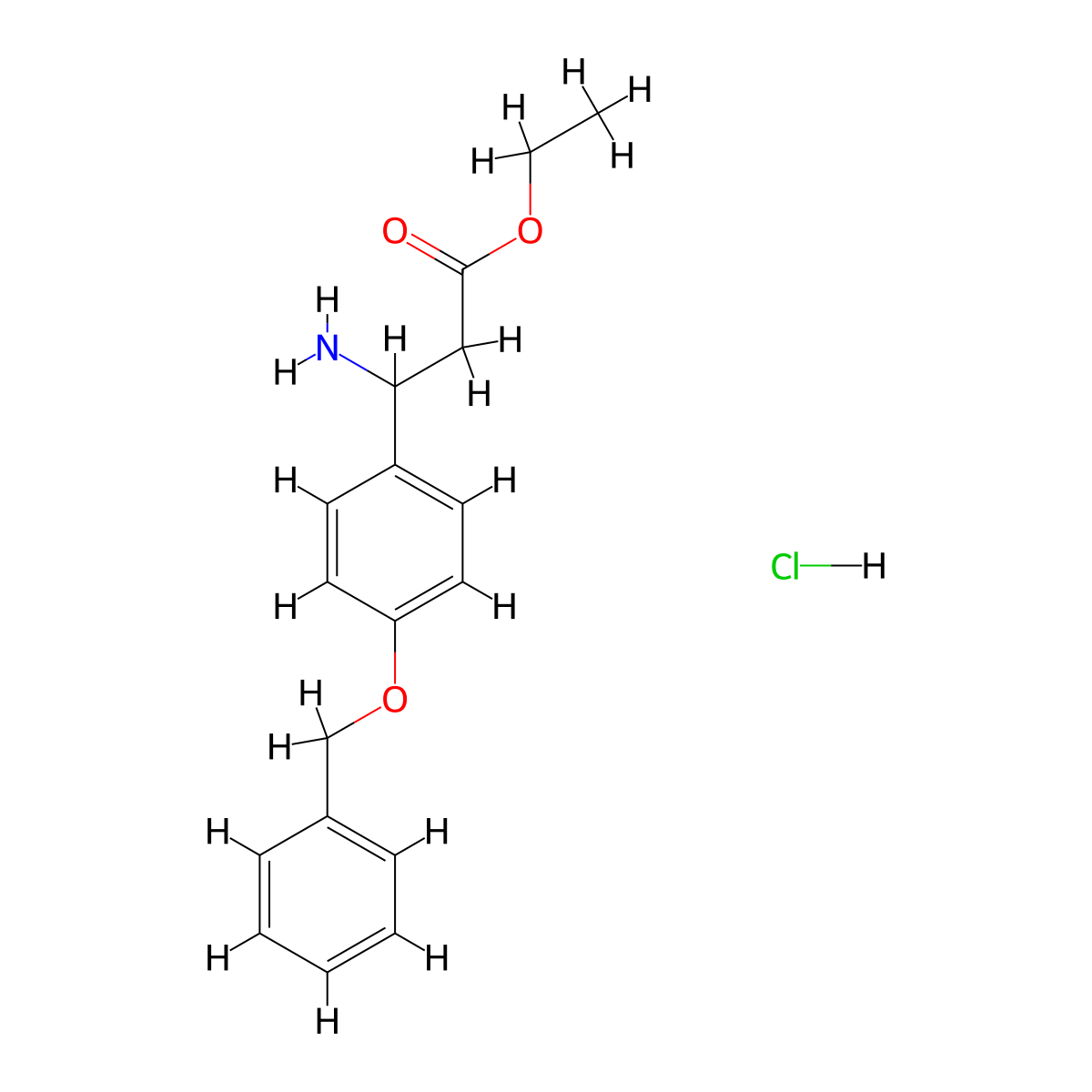 Ethyl 3-amino-3-(4-(benzyloxy)phenyl)propanoate hydrochloride molecular structure, CAS 502686-30-8