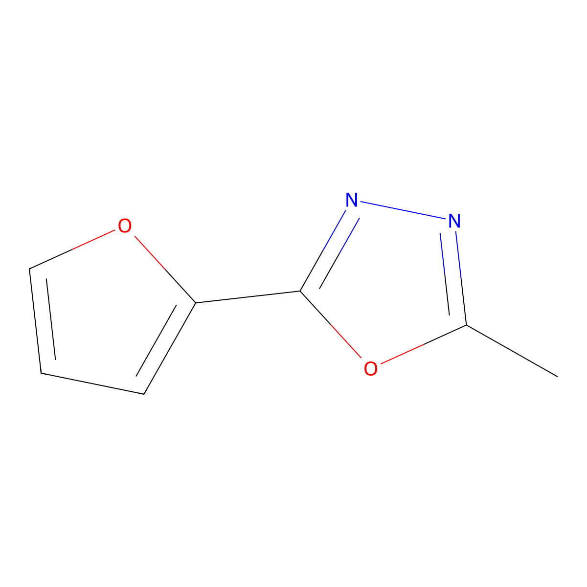 2-(Furan-2-yl)-5-methyl-1,3,4-oxadiazole molecular structure, CAS 50269-83-5