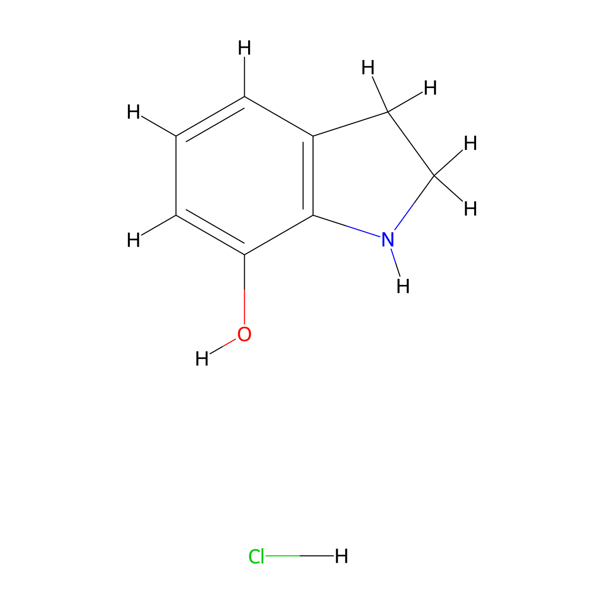 2,3-dihydro-1H-indol-7-ol hydrochloride molecular structure, CAS 5027-74-7