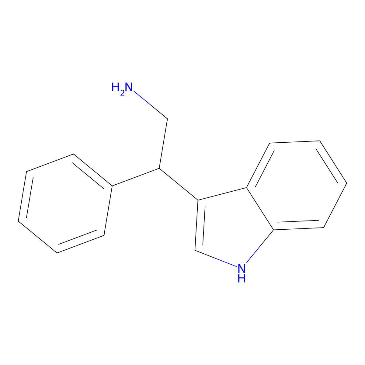 2-(1H-indol-3-yl)-2-phenylethan-1-amine molecular structure, CAS 5027-78-1