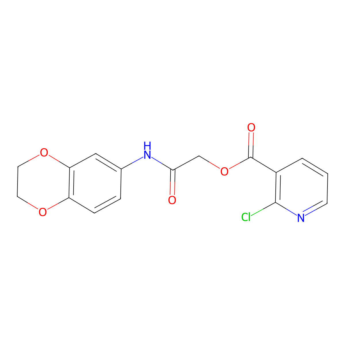 [(2,3-Dihydro-1,4-benzodioxin-6-yl)carbamoyl]methyl 2-chloropyridine-3-carboxylate molecular structure, CAS 502700-85-8