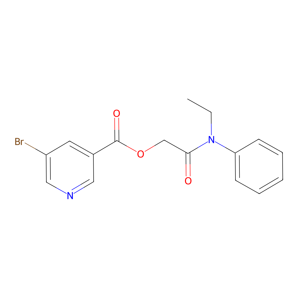 2-[Ethyl(phenyl)amino]-2-oxoethyl 5-bromopyridine-3-carboxylate molecular structure, CAS 502718-94-7