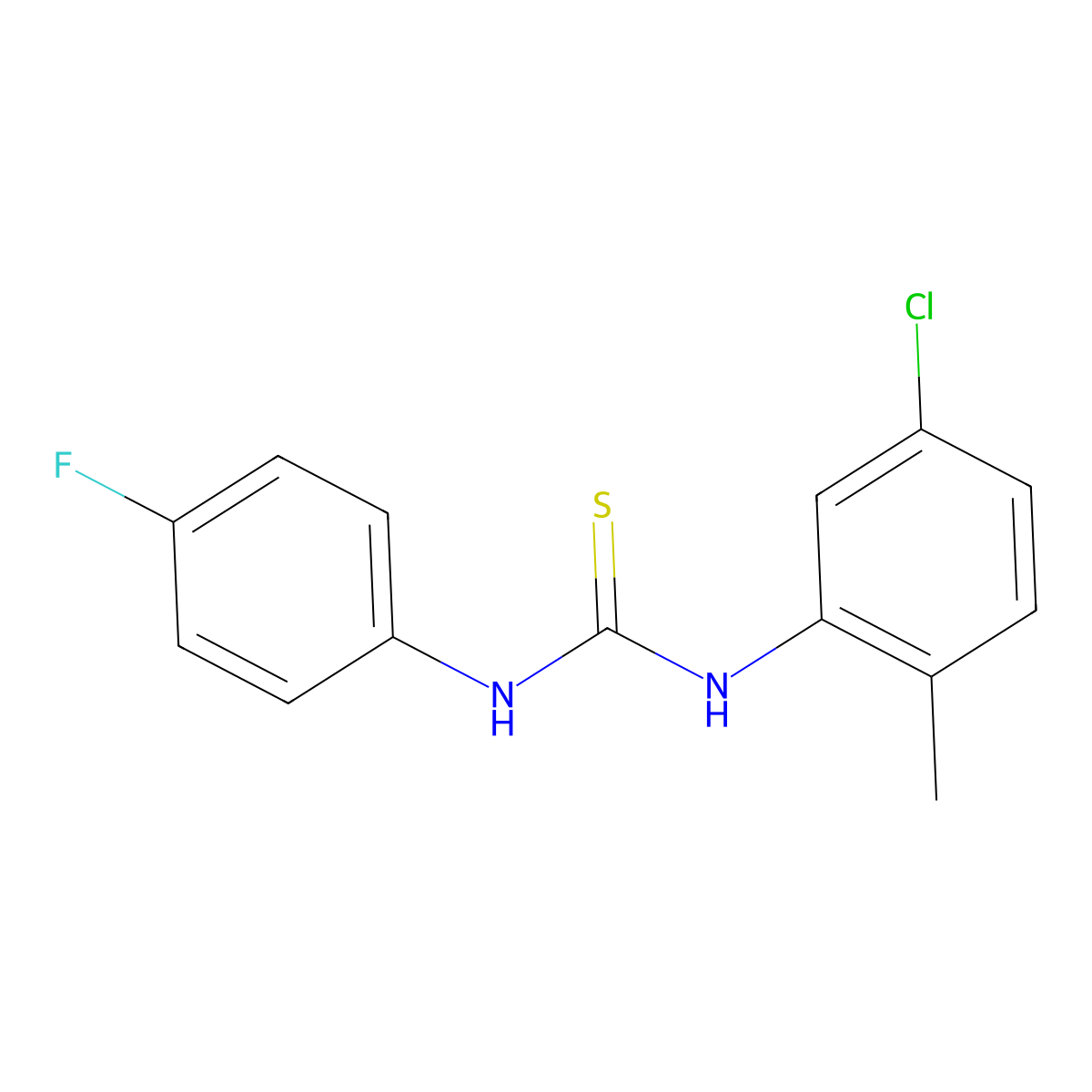 1-(5-Chloro-2-methylphenyl)-3-(4-fluorophenyl)thiourea molecular structure, CAS 502727-01-7
