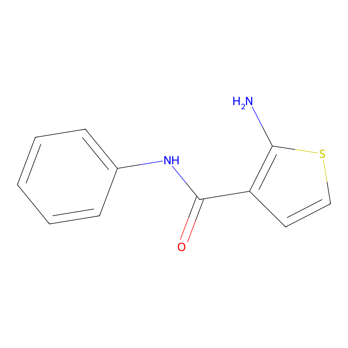 2-amino-N-phenylthiophene-3-carboxamide molecular structure, CAS 50273-33-1