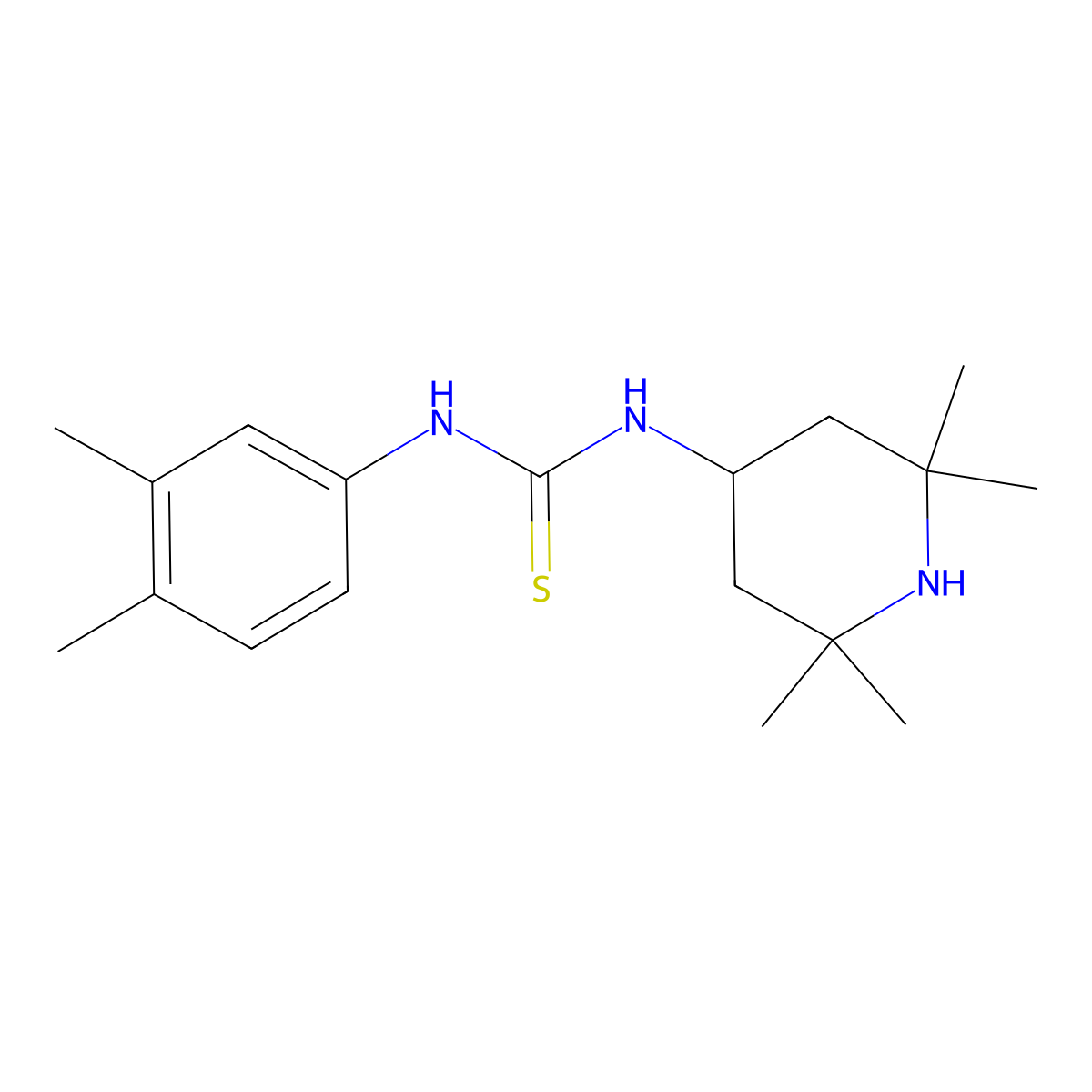 1-(3,4-Dimethylphenyl)-3-(2,2,6,6-tetramethylpiperidin-4-yl)thiourea molecular structure, CAS 502743-29-5