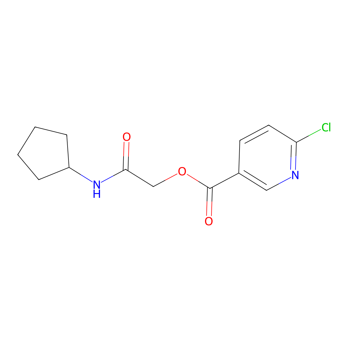 (Cyclopentylcarbamoyl)methyl 6-chloropyridine-3-carboxylate molecular structure, CAS 502743-59-1