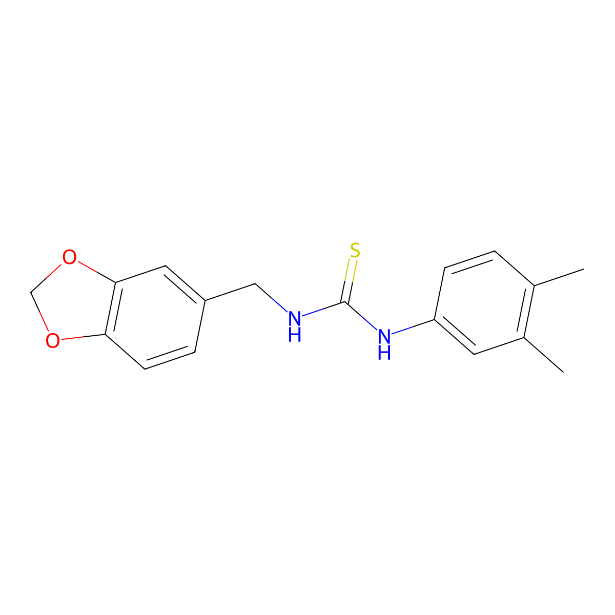 1-(1,3-Benzodioxol-5-ylmethyl)-3-(3,4-dimethylphenyl)thiourea molecular structure, CAS 502743-78-4