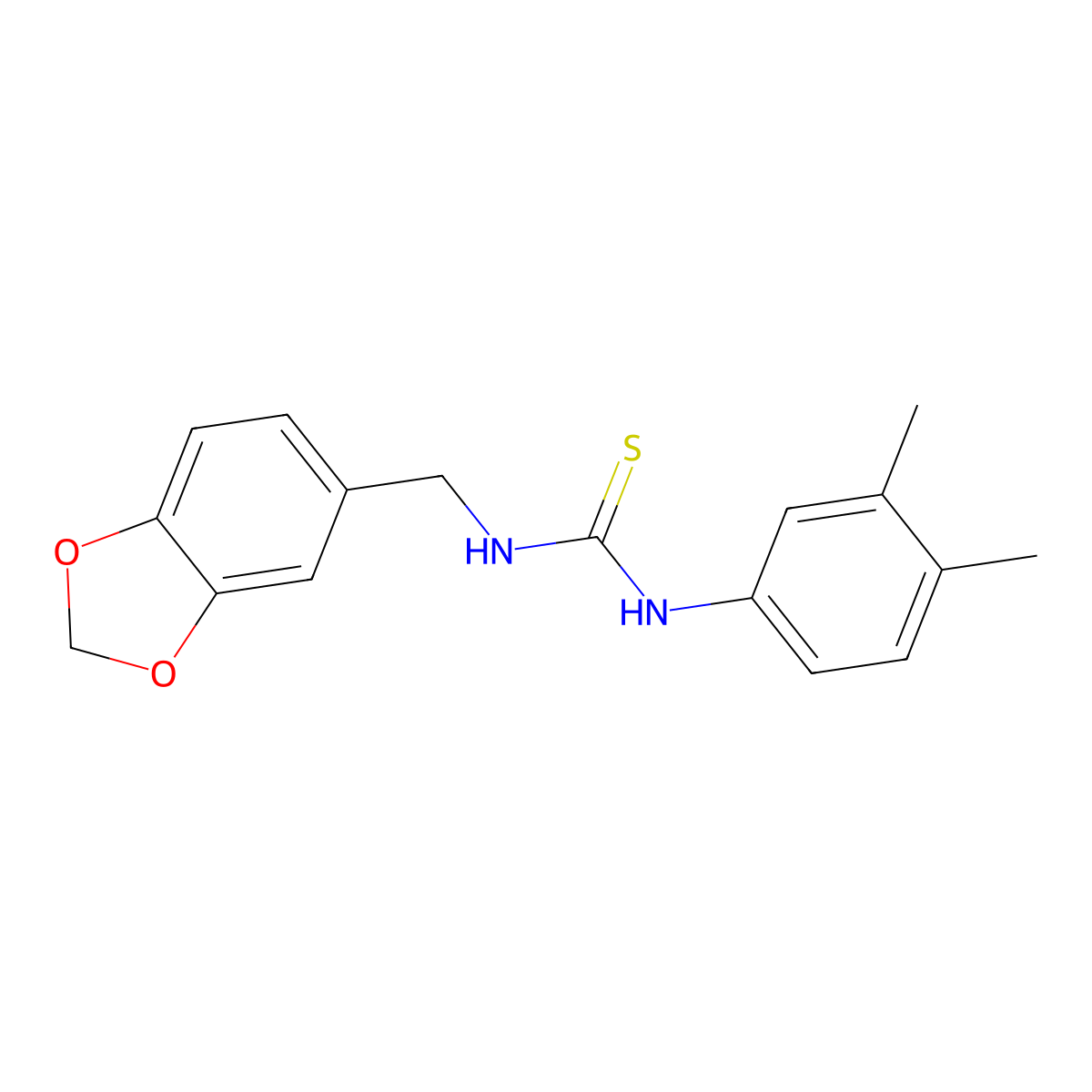 1-(1,3-Benzodioxol-5-ylmethyl)-3-(3,4-dimethylphenyl)thiourea molecular structure, CAS 502743-78-4