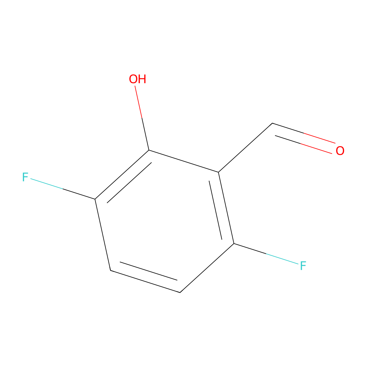 3,6-Difluoro-2-hydroxybenzaldehyde molecular structure, CAS 502762-92-7
