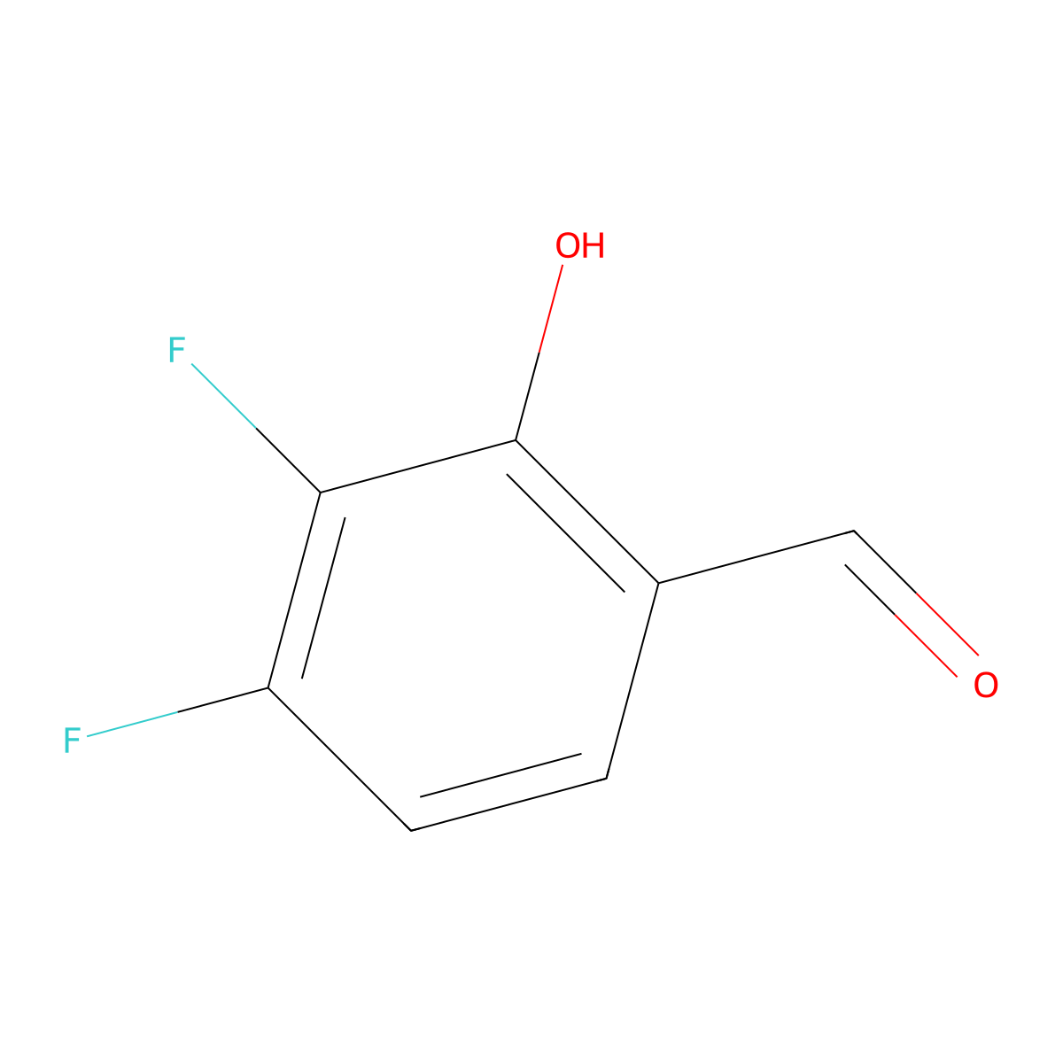3,4-Difluoro-2-hydroxybenzaldehyde molecular structure, CAS 502762-95-0