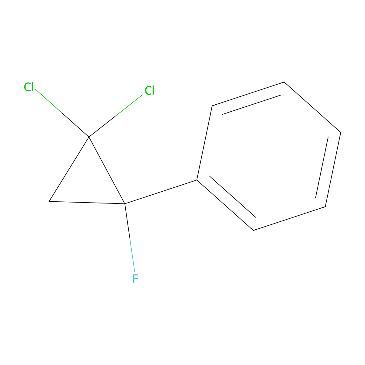 (2,2-Dichloro-1-fluorocyclopropyl)benzene molecular structure, CAS 502763-69-1