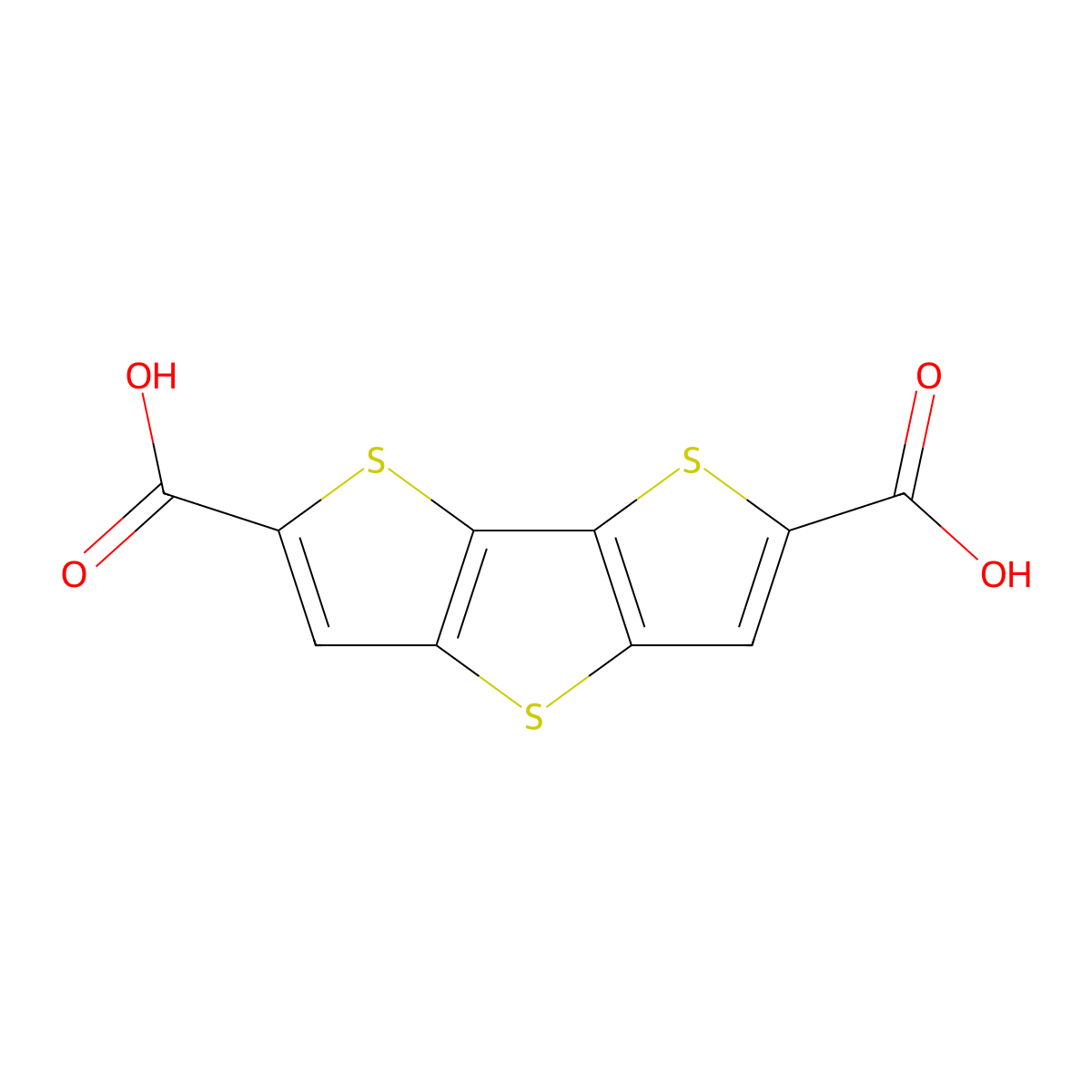 Dithieno[3,2-b:2',3'-d]thiophene-2,6-dicarboxylic acid molecular structure, CAS 502764-53-6