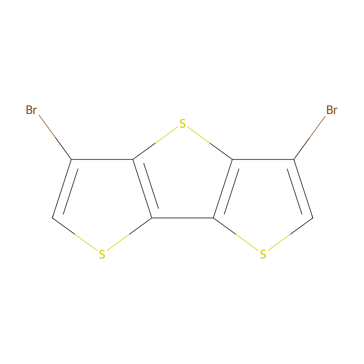 3,5-Dibromodithieno[3,2-b:2',3'-d]thiophene molecular structure, CAS 502764-54-7