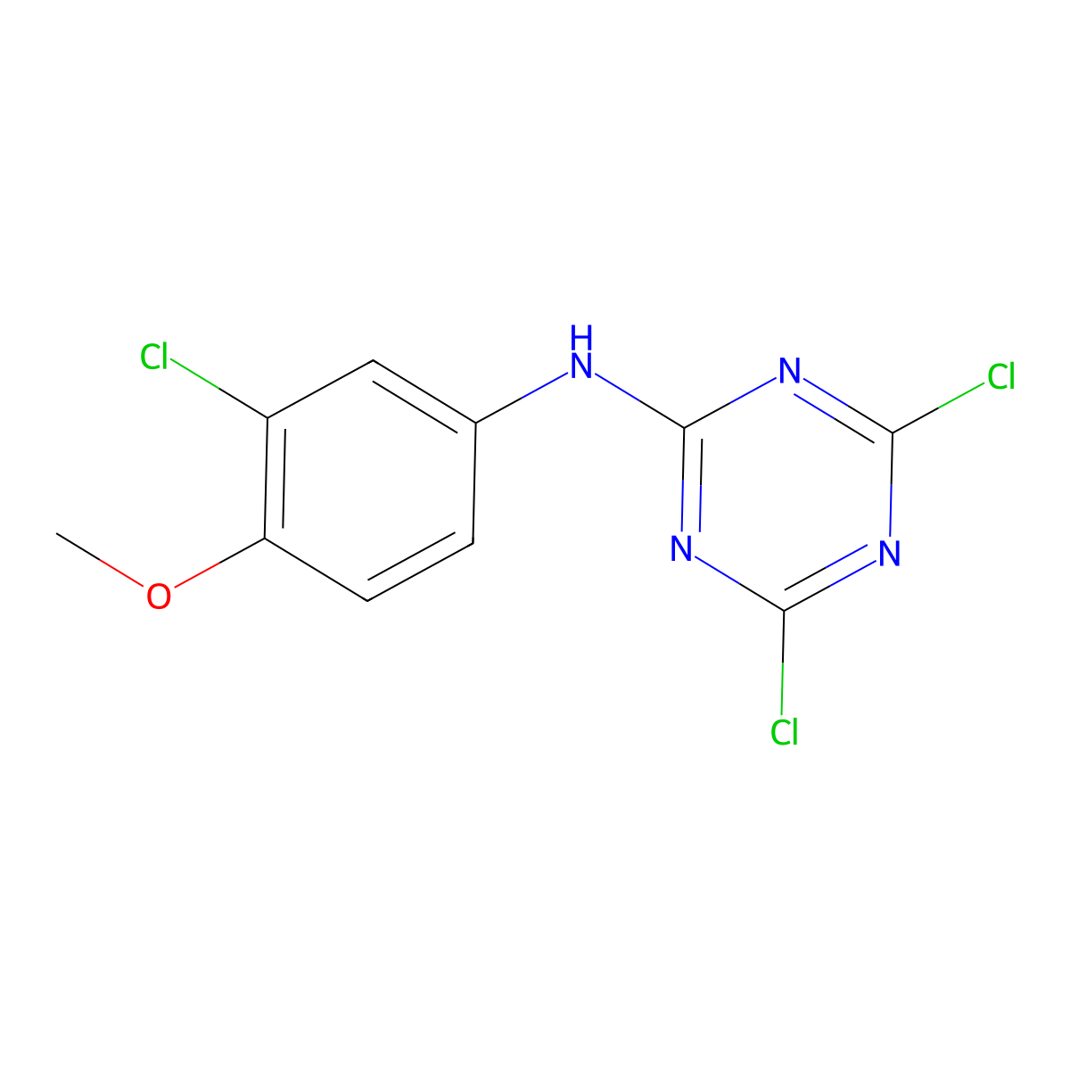 (3-Chloro-4-methoxy-phenyl)-(4,6-dichloro-[1,3,5]triazin-2-yl)-amine molecular structure, CAS 502767-22-8