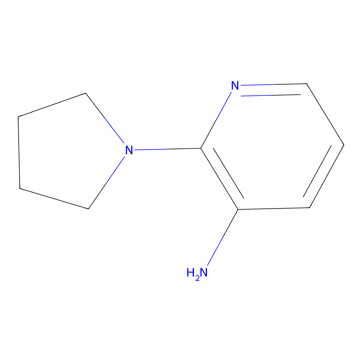 2-(Pyrrolidin-1-yl)pyridin-3-amine molecular structure, CAS 5028-13-7