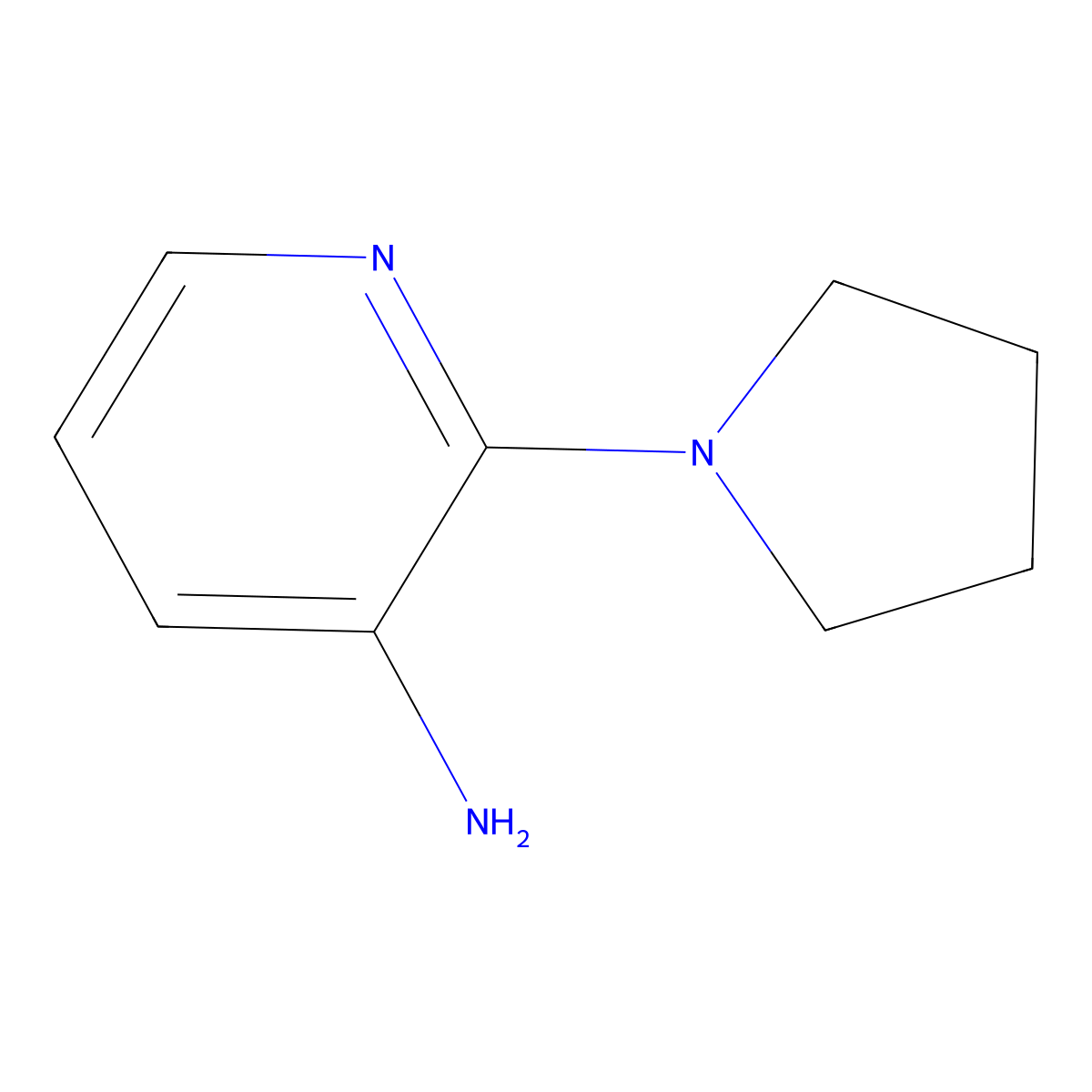 2-(Pyrrolidin-1-yl)pyridin-3-amine molecular structure, CAS 5028-13-7