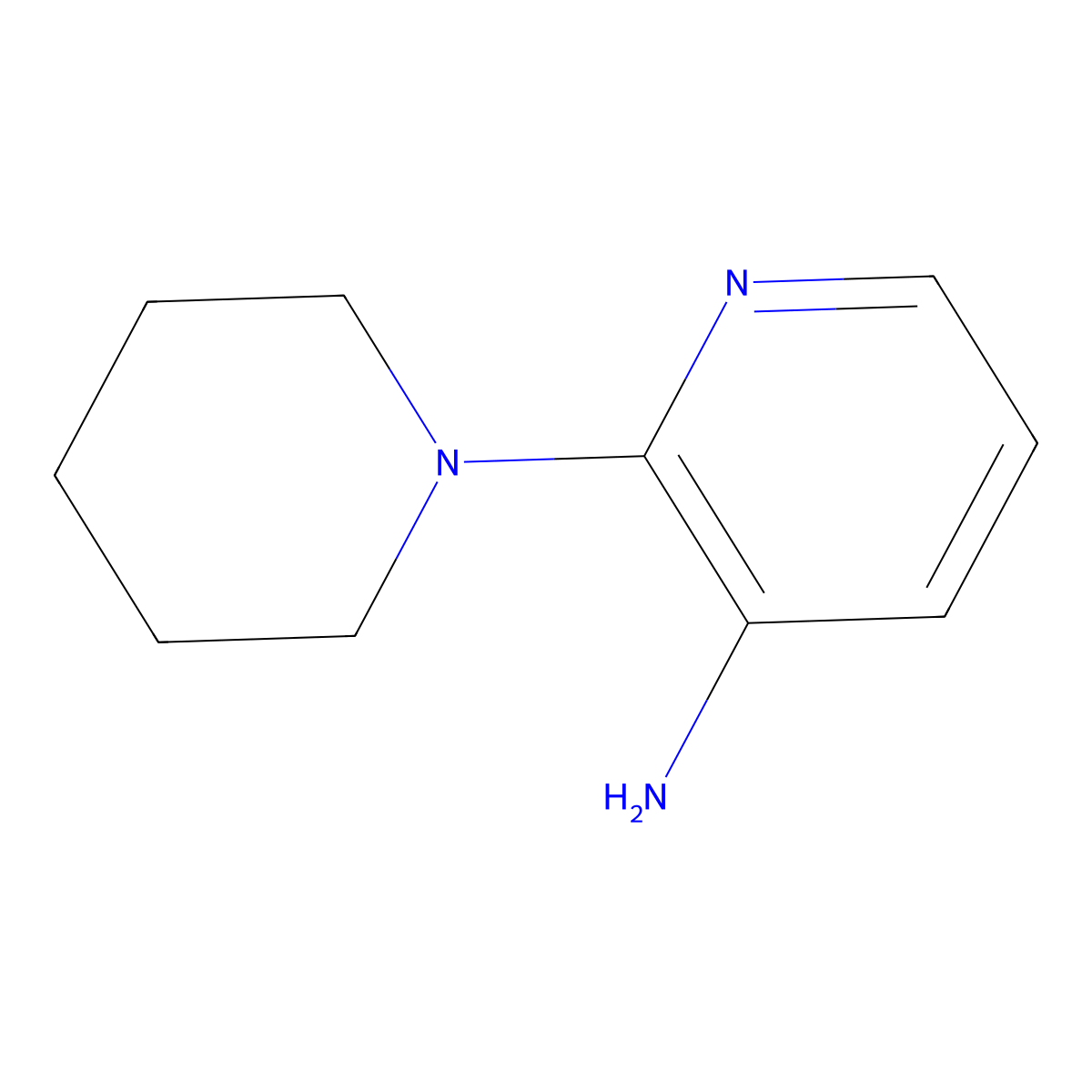 2-(1-Piperidinyl)-3-pyridinamine molecular structure, CAS 5028-14-8