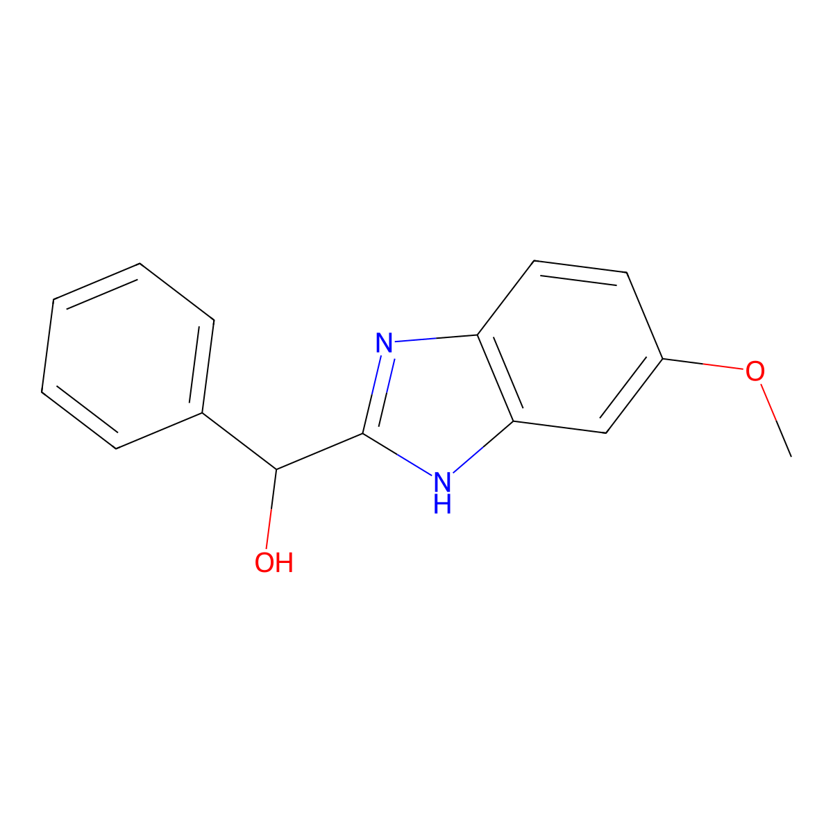 (5-methoxy-1H-benzimidazol-2-yl)(phenyl)methanol molecular structure, CAS 5028-48-8