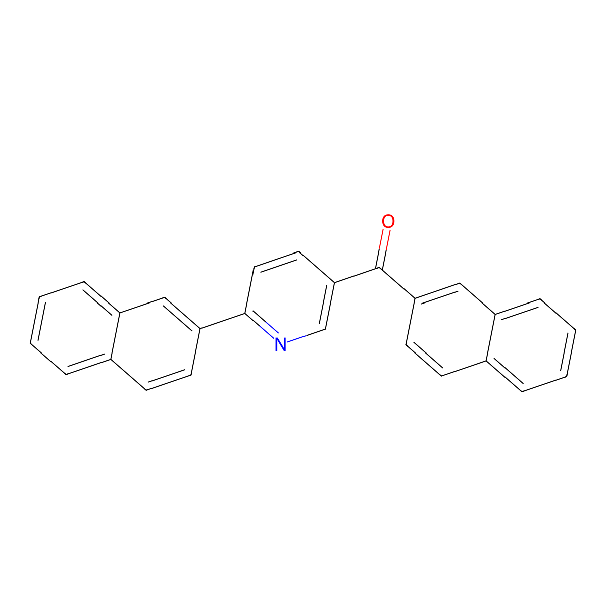 2-Naphthyl[6-(2-naphthyl)-3-pyridinyl]methanone molecular structure, CAS 502841-00-1