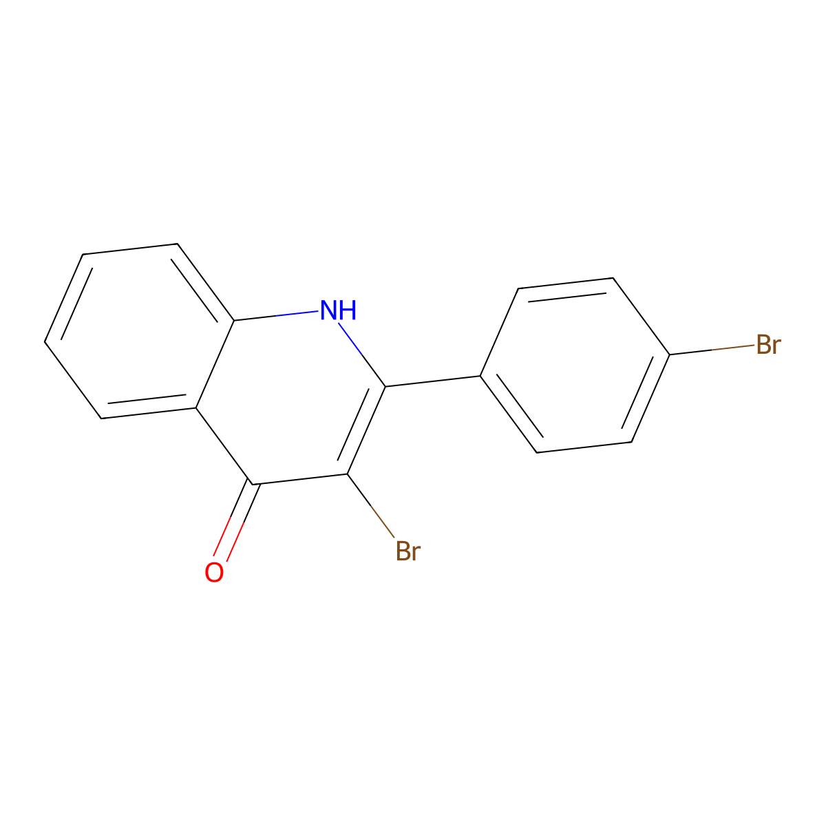 4-Quinolinol, 3-bromo-2-(4-bromophenyl)- molecular structure, CAS 502841-11-4