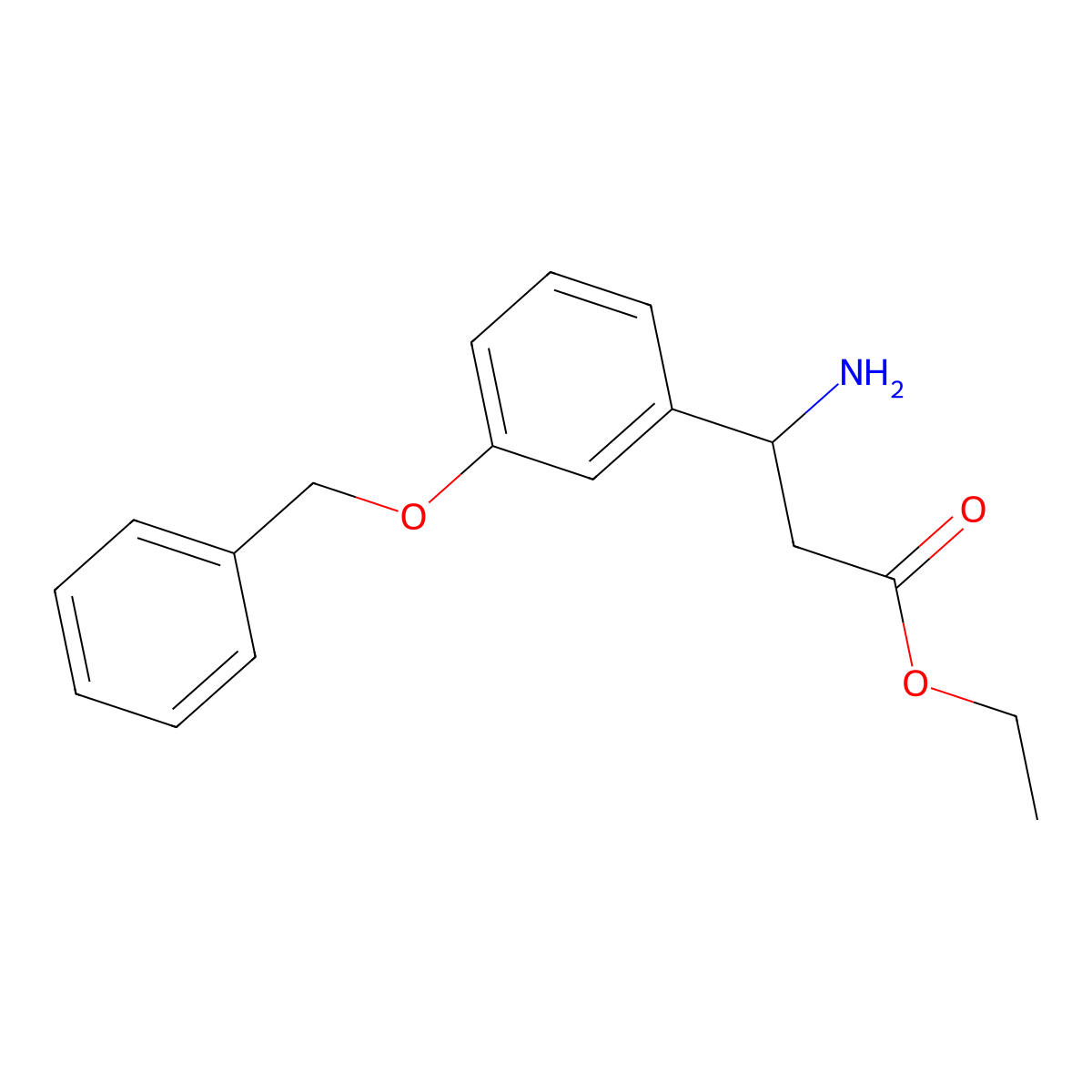 Ethyl 3-amino-3-[3-(benzyloxy)phenyl]propanoate molecular structure, CAS 502841-86-3