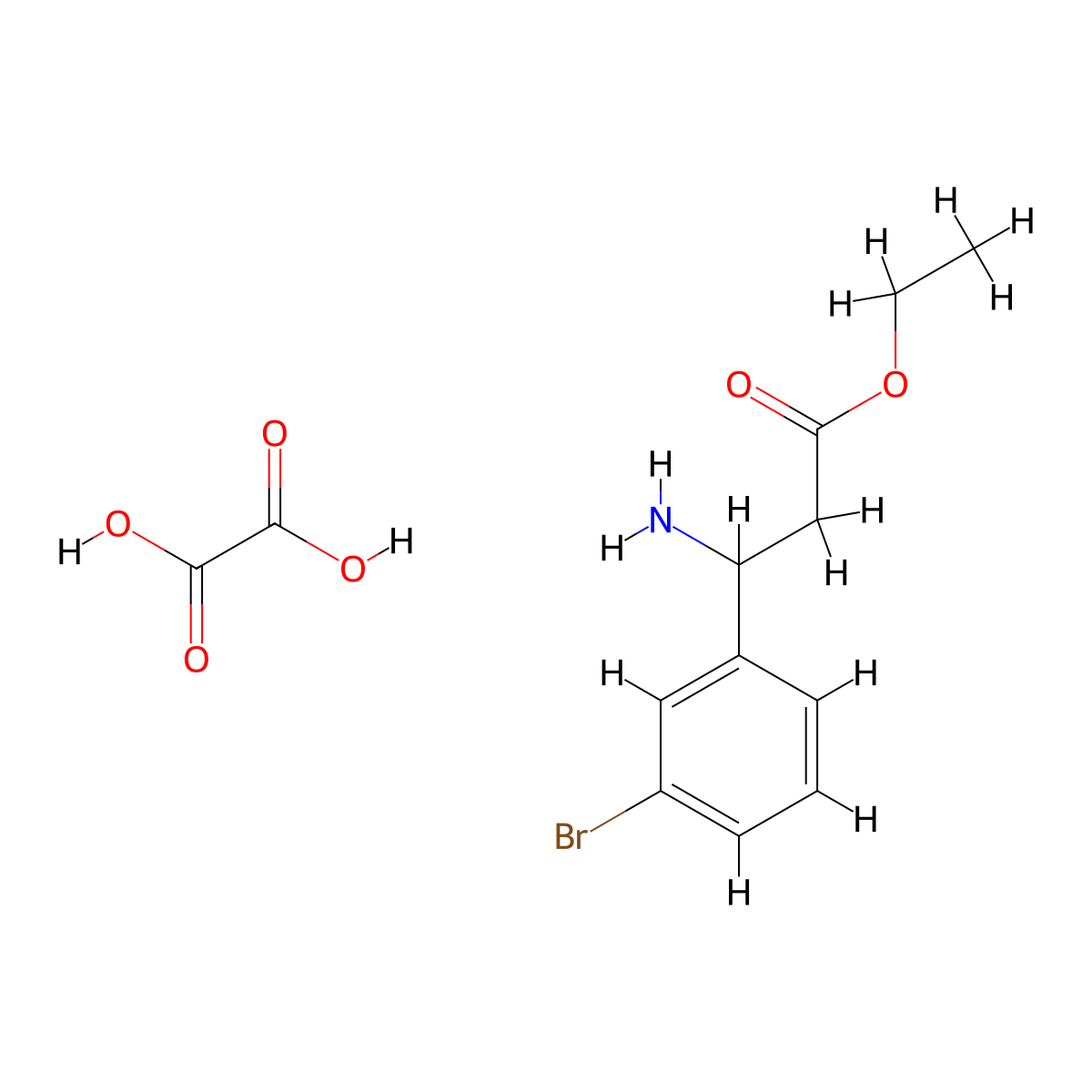 Ethyl 3-amino-3-(3-bromophenyl)propanoate oxalate molecular structure, CAS 502841-91-0