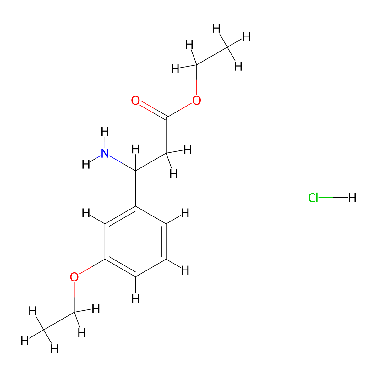 Ethyl 3-amino-3-(3-ethoxyphenyl)propanoate hydrochloride molecular structure, CAS 502841-96-5