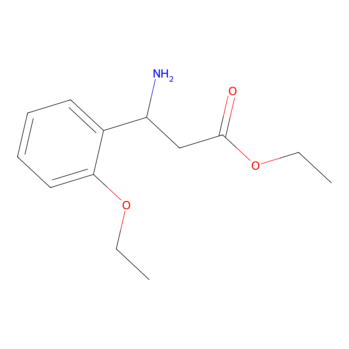 Ethyl 3-amino-3-(2-ethoxyphenyl)propanoate molecular structure, CAS 502841-98-7