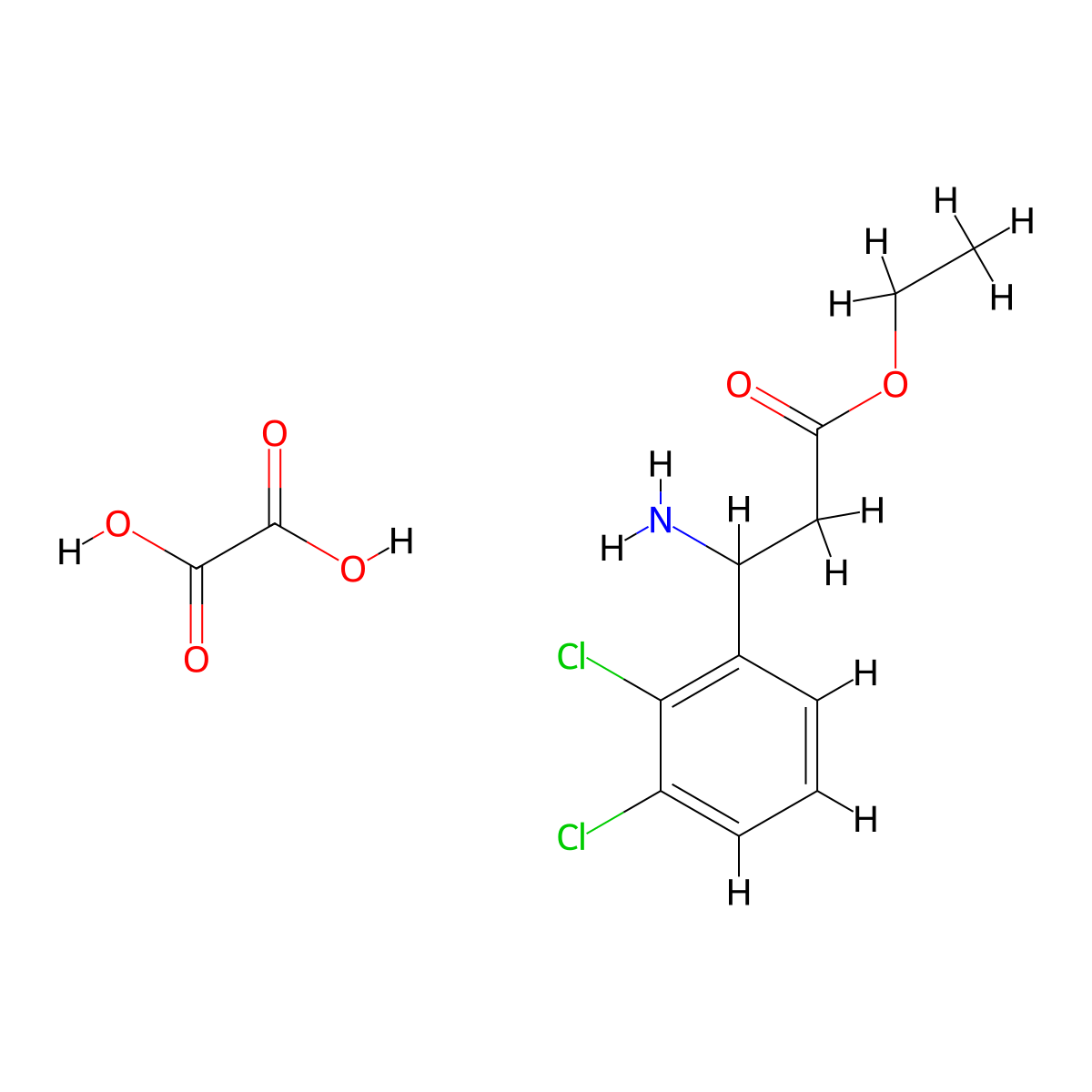 Ethyl 3-amino-3-(2,3-dichlorophenyl)propanoate oxalate molecular structure, CAS 502842-04-8