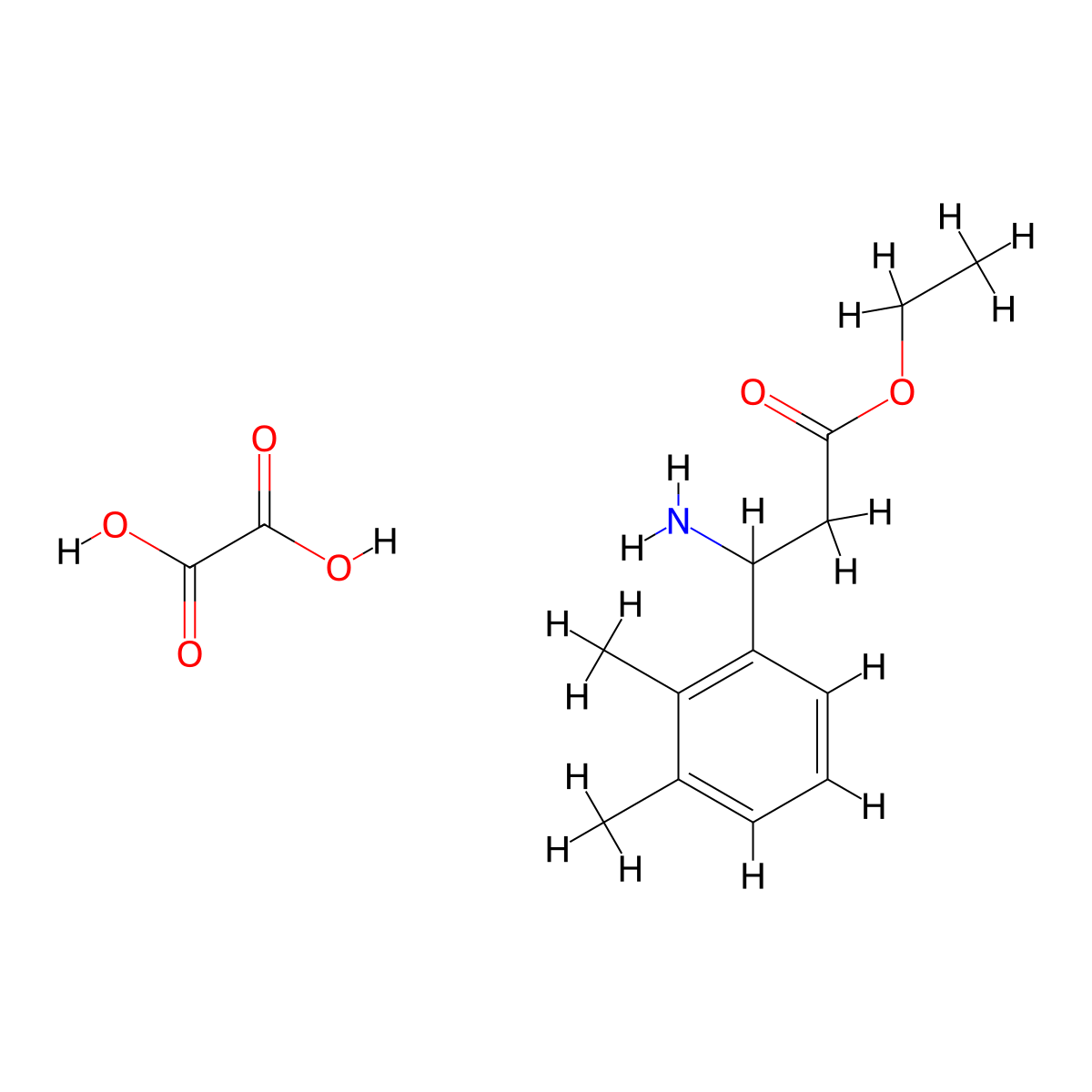 Ethyl 3-amino-3-(2,3-dimethylphenyl)propanoate oxalate molecular structure, CAS 502842-06-0