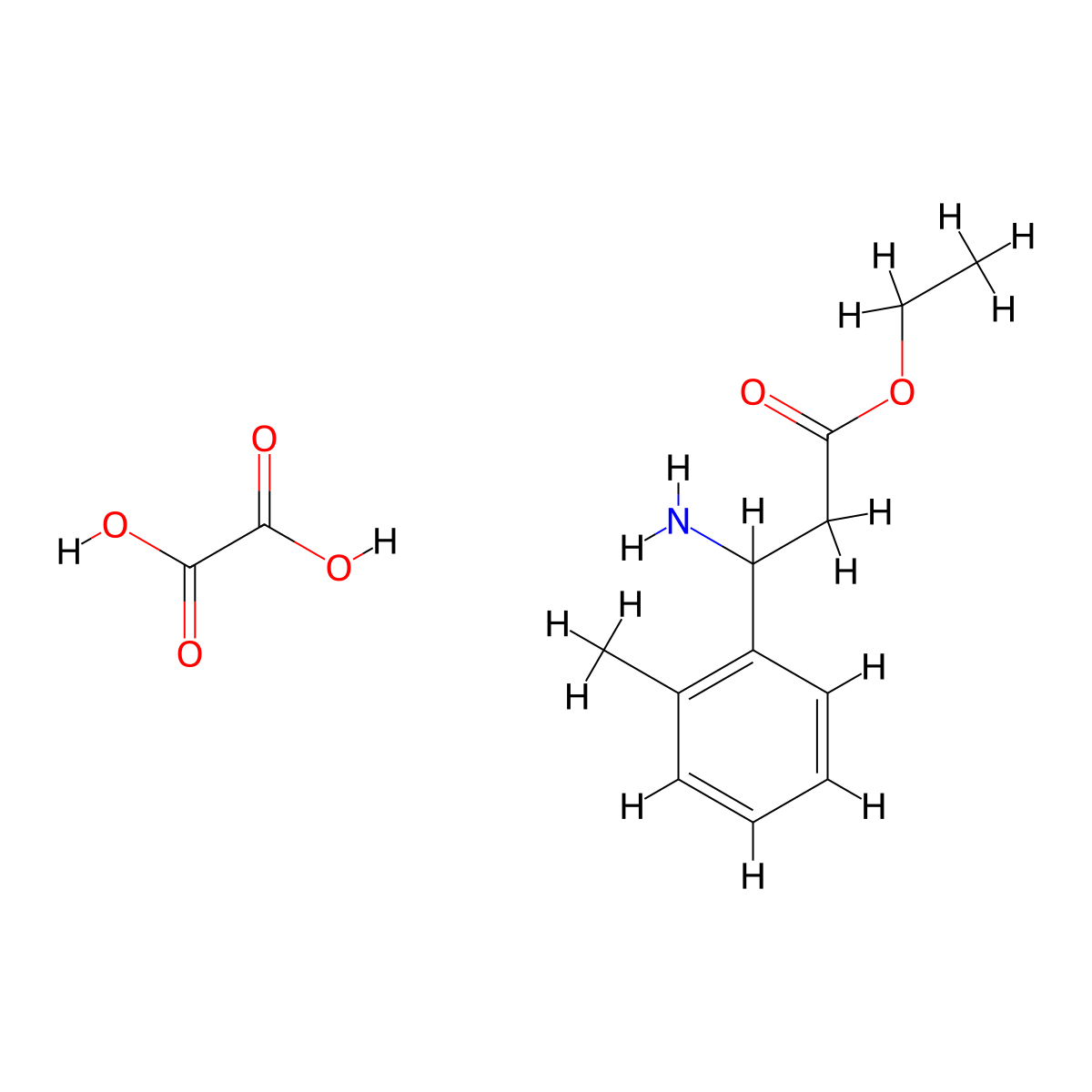 Ethyl 3-amino-3-(2-methylphenyl)propanoate oxalate molecular structure, CAS 502842-10-6