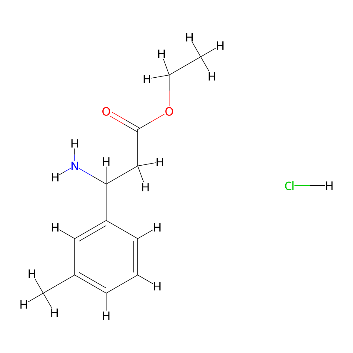 Ethyl 3-amino-3-(3-methylphenyl)propanoate hydrochloride molecular structure, CAS 502842-11-7