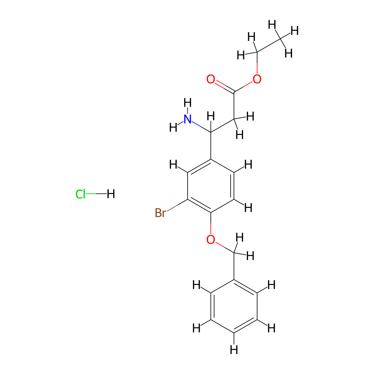 Ethyl 3-amino-3-[4-(benzyloxy)-3-bromophenyl]propanoate hydrochloride molecular structure, CAS 502842-19-5