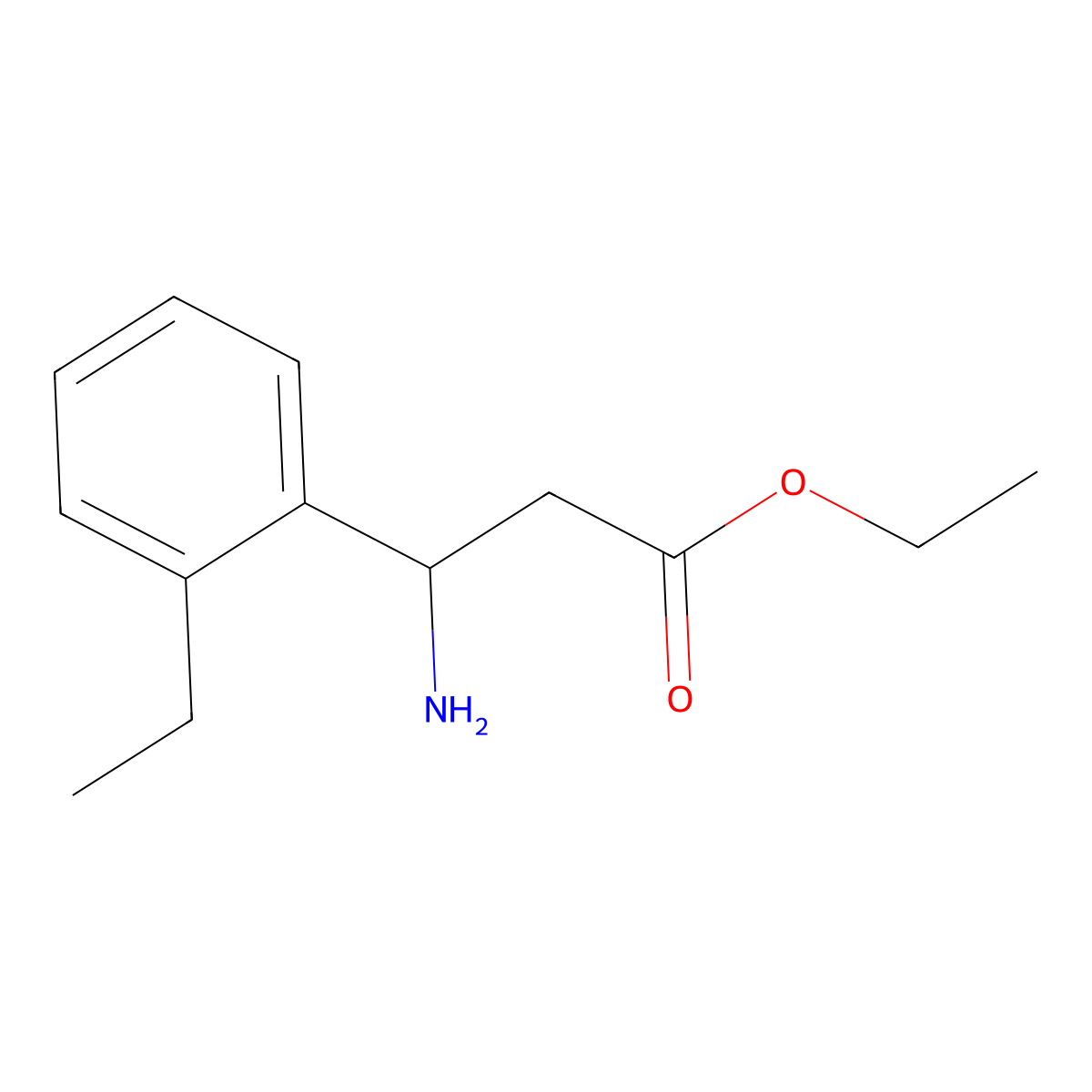 Ethyl 3-amino-3-(2-ethylphenyl)propanoate molecular structure, CAS 502842-25-3