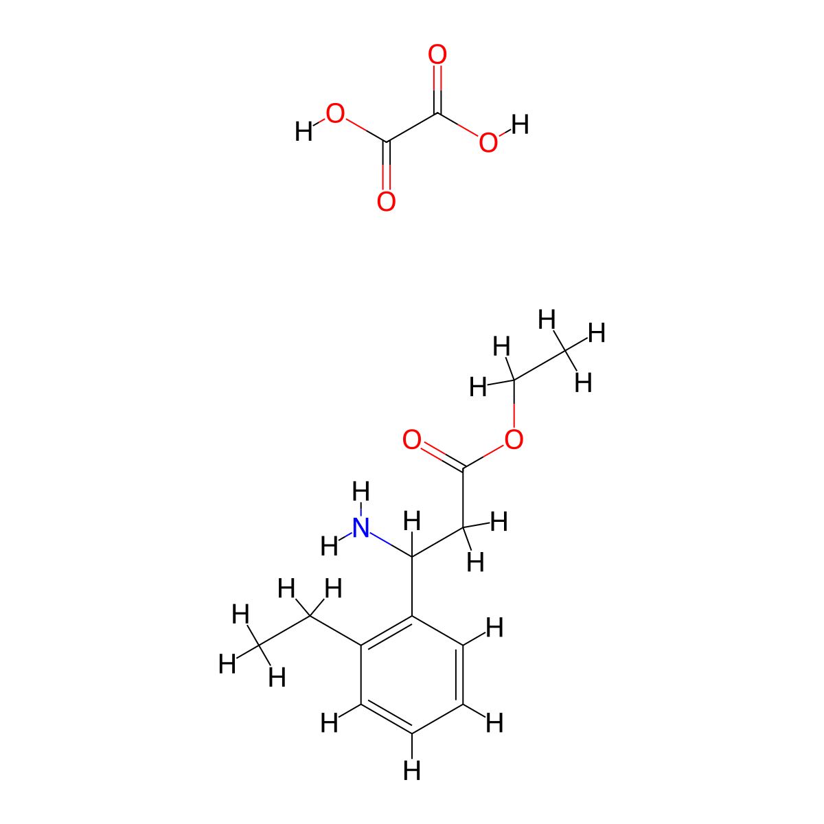 Ethyl 3-amino-3-(2-ethylphenyl)propanoate oxalate molecular structure, CAS 502842-26-4