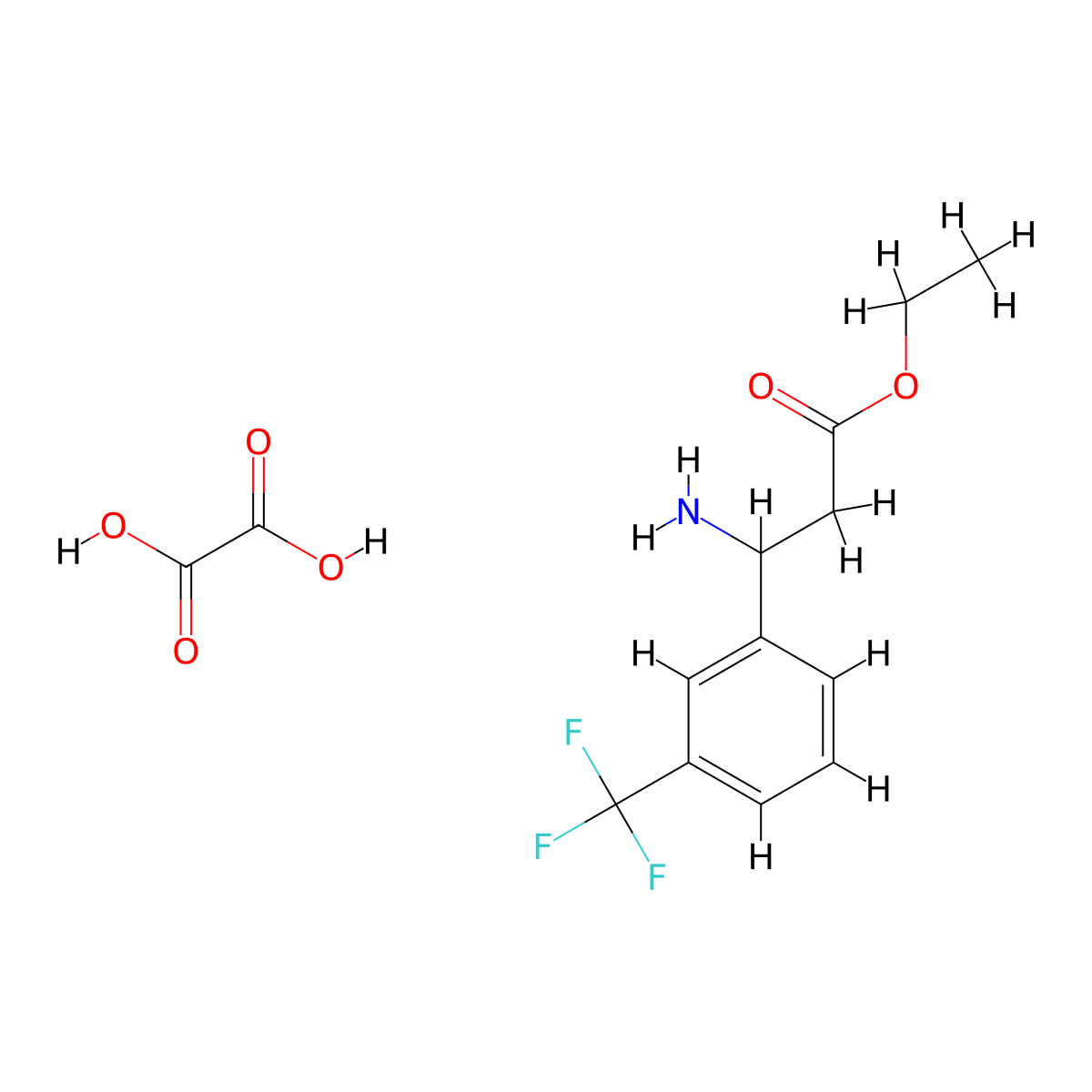Ethyl 3-amino-3-[3-(trifluoromethyl)phenyl]propanoate oxalate molecular structure, CAS 502842-32-2