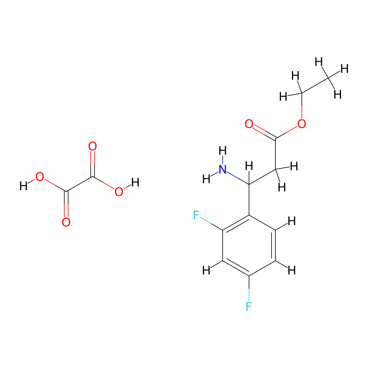 Ethyl 3-amino-3-(2,4-difluorophenyl)propanoate oxalate molecular structure, CAS 502842-42-4