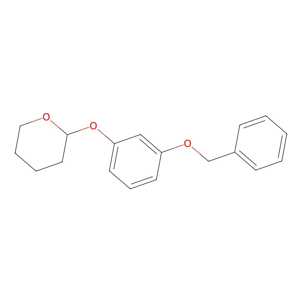 2H-Pyran, tetrahydro-2-[3-(phenylmethoxy)phenoxy]- molecular structure, CAS 502851-61-8