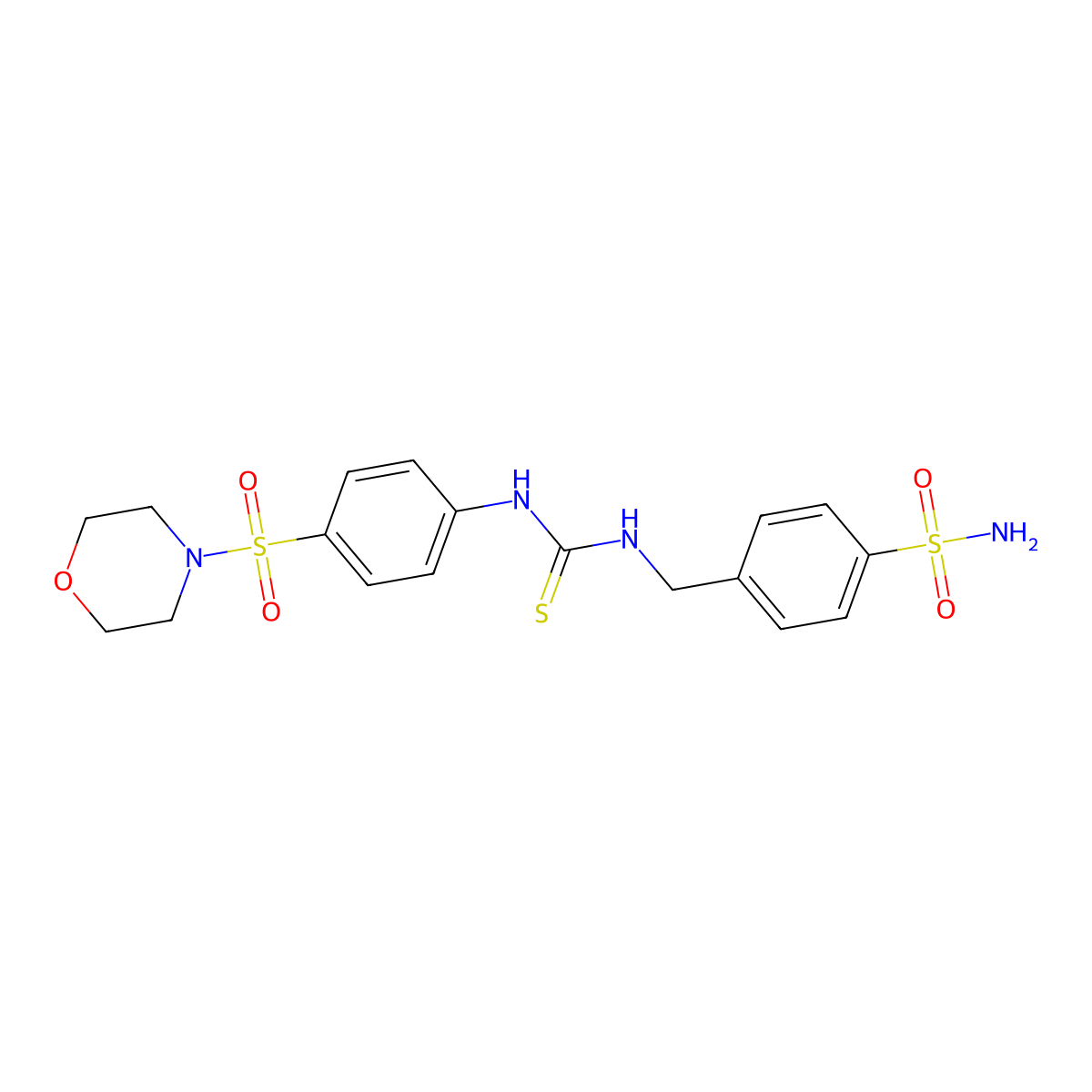 4-[({[4-(Morpholin-4-ylsulfonyl)phenyl]carbamothioyl}amino)methyl]benzenesulfonamide molecular structure, CAS 502857-05-8