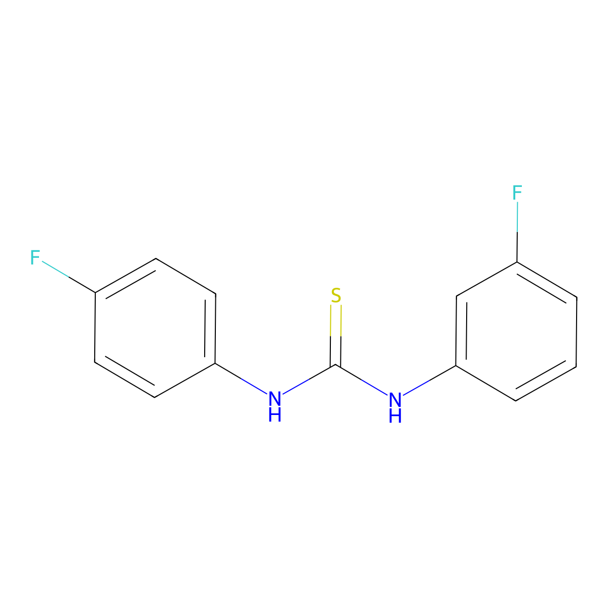 1-(3-Fluorophenyl)-3-(4-fluorophenyl)thiourea molecular structure, CAS 502859-91-8