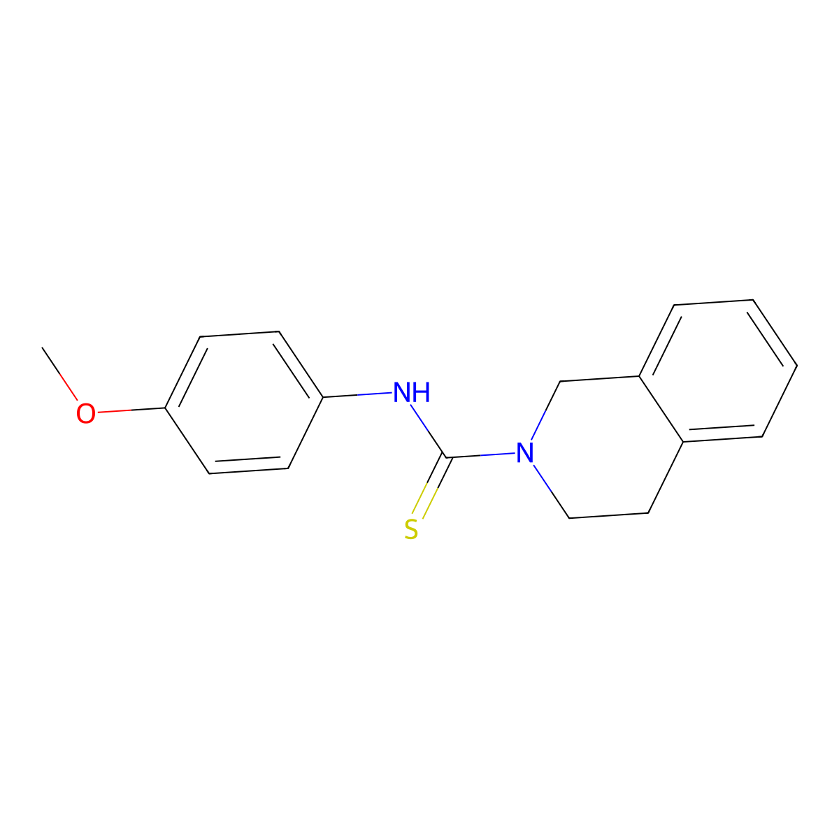 N-(4-methoxyphenyl)-3,4-dihydro-1H-isoquinoline-2-carbothioamide molecular structure, CAS 502868-57-7