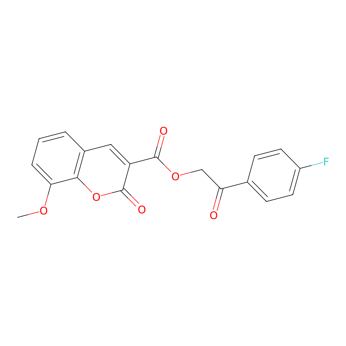 2-(4-fluorophenyl)-2-oxoethyl 8-methoxy-2-oxo-2H-chromene-3-carboxylate molecular structure, CAS 502872-07-3