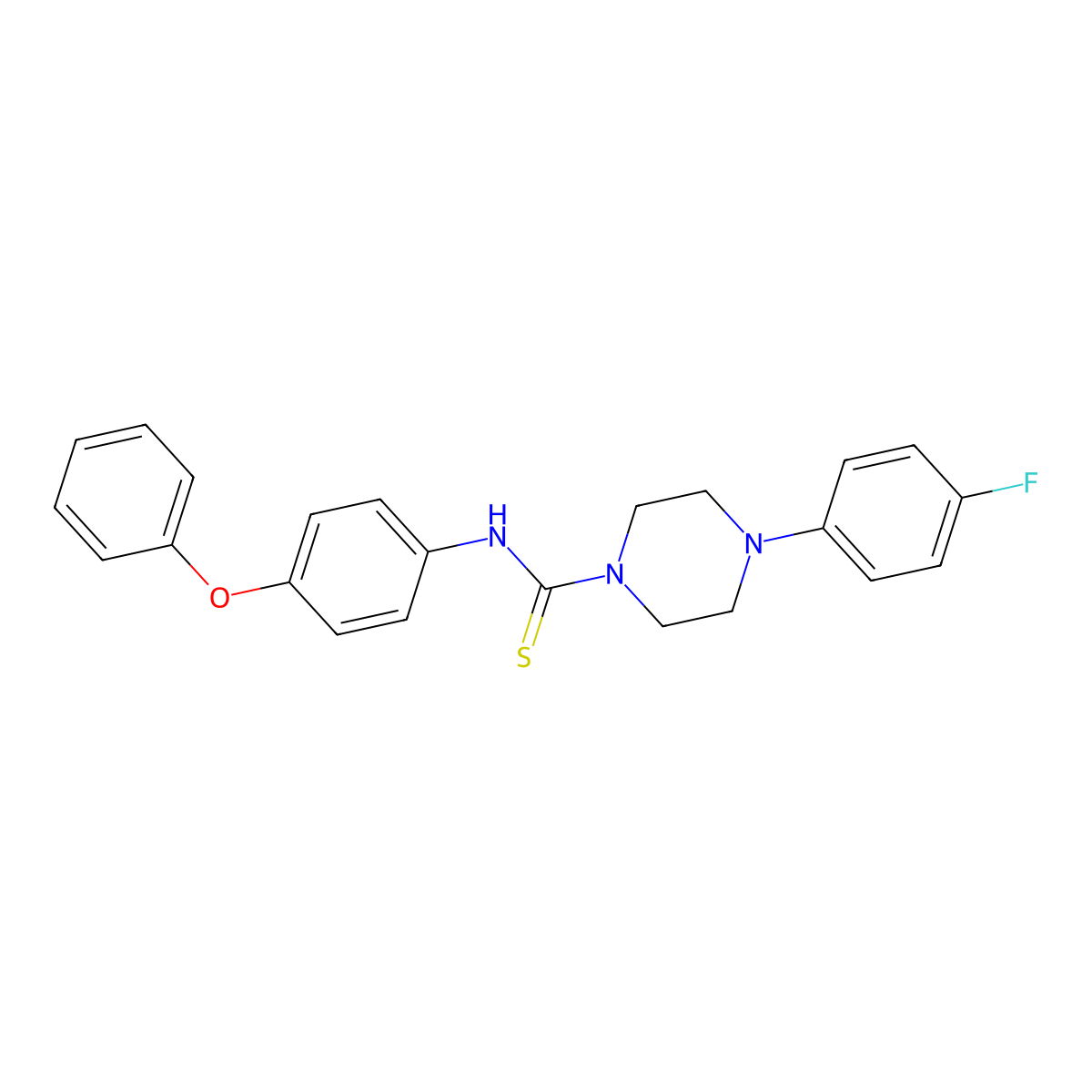 4-(4-fluorophenyl)-N-(4-phenoxyphenyl)piperazine-1-carbothioamide molecular structure, CAS 502881-99-4