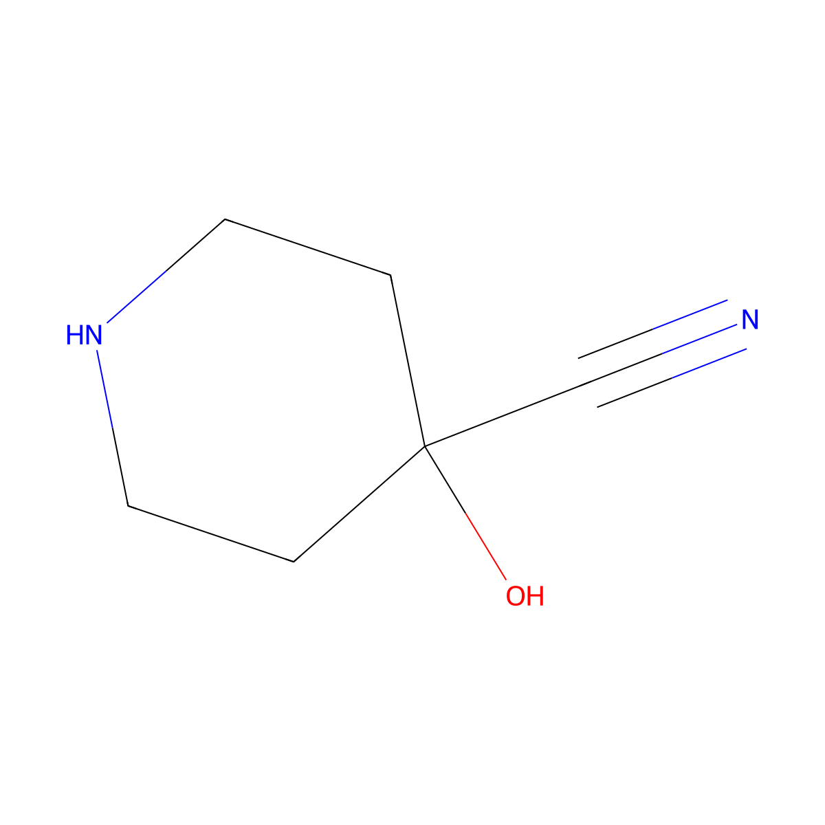4-Hydroxypiperidine-4-carbonitrile molecular structure, CAS 50289-03-7