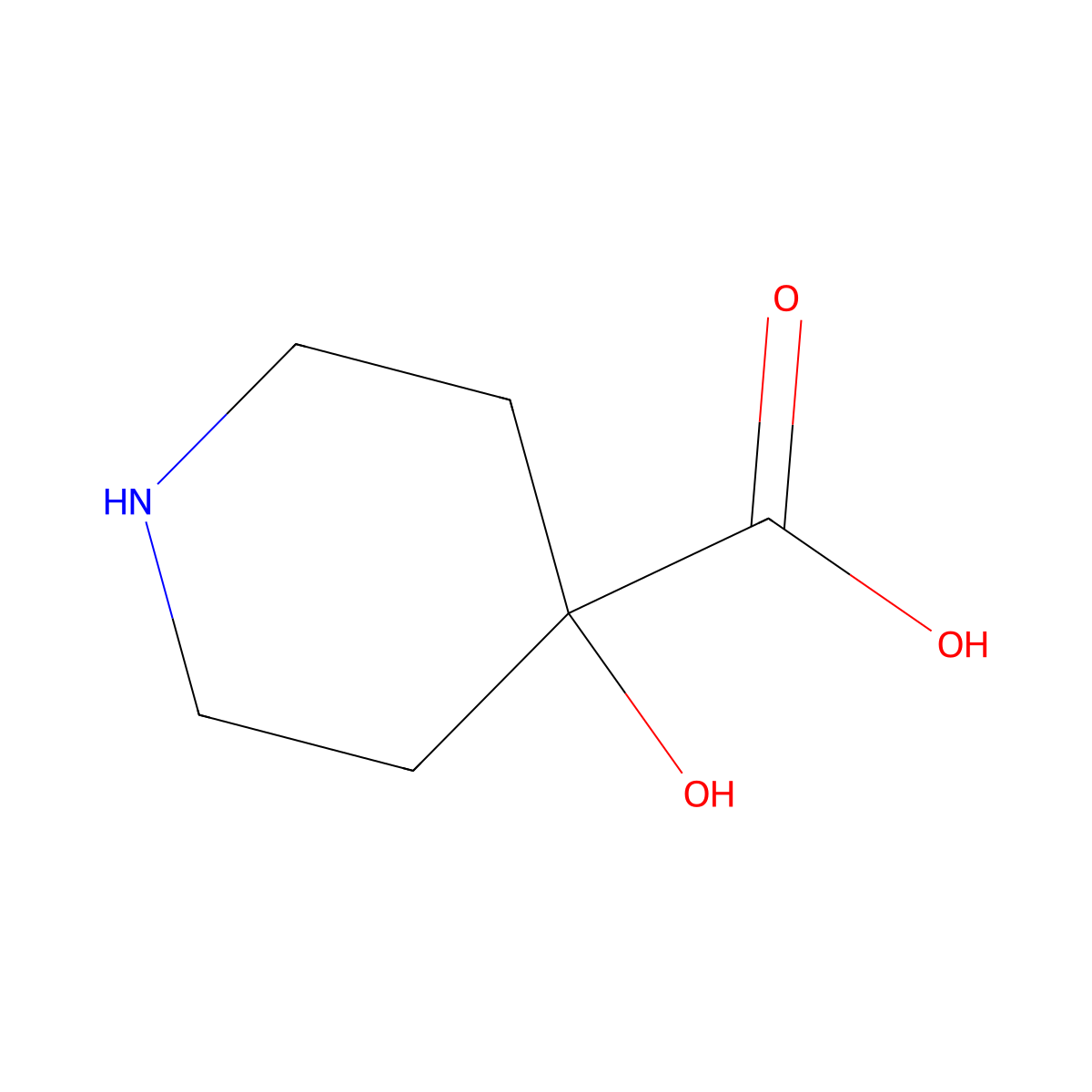 4-hydroxypiperidine-4-carboxylic Acid molecular structure, CAS 50289-06-0
