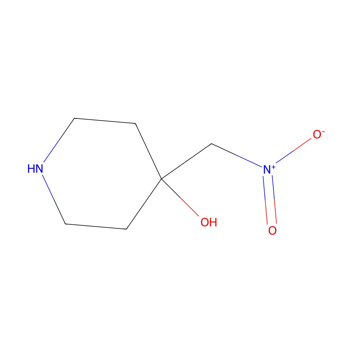 4-(Nitromethyl)piperidin-4-ol molecular structure, CAS 50289-07-1